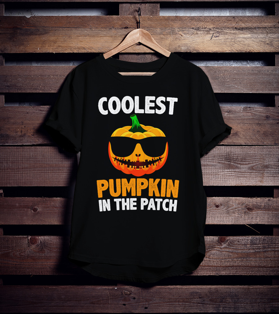 Coolest Pumpkin In The Patch Halloween Sunglasses Jack-O'-Lantern T-Shirt