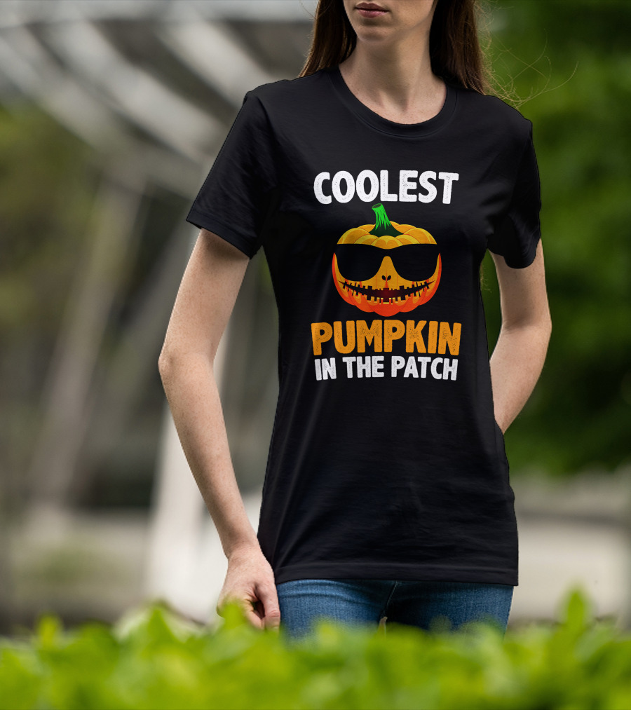 Coolest Pumpkin In The Patch Halloween Sunglasses Jack-O'-Lantern T-Shirt