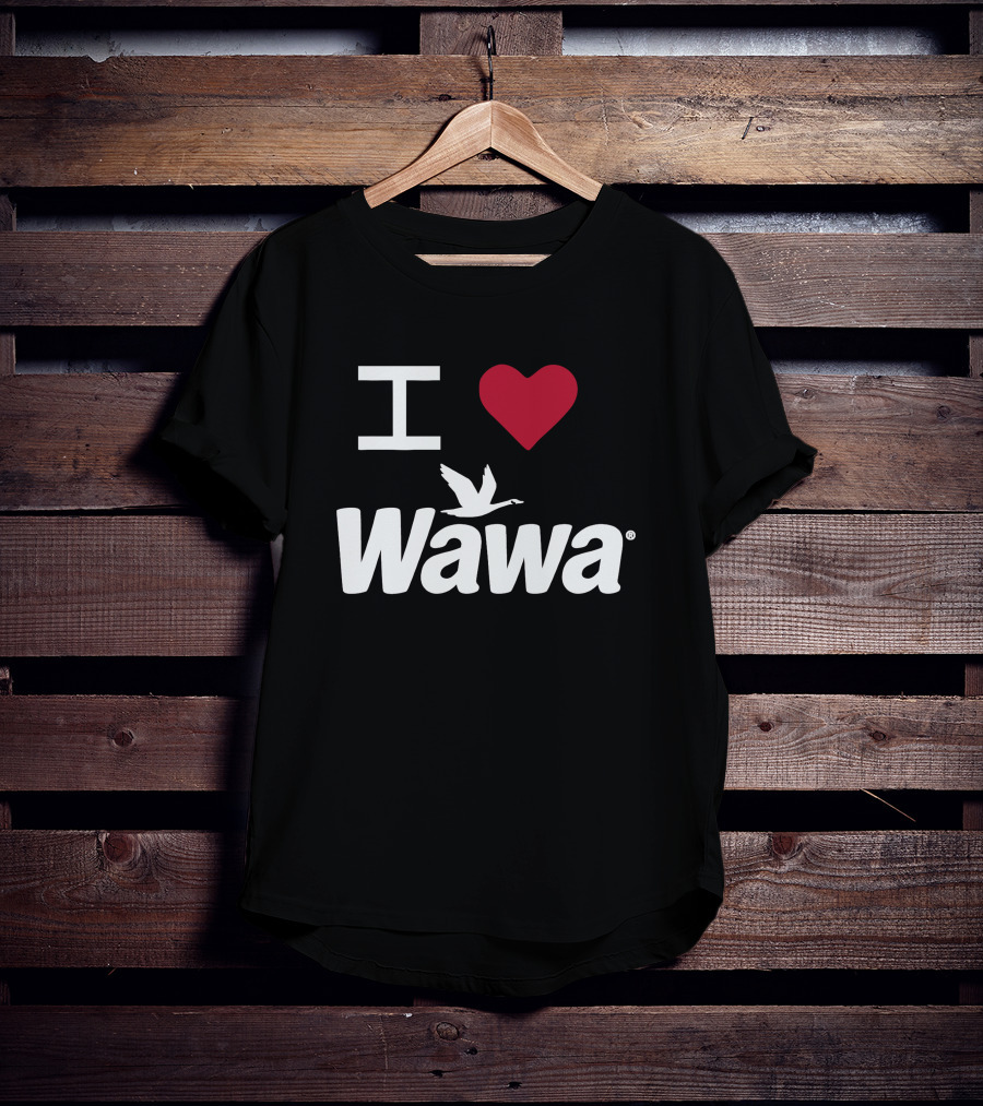 I Love Wawa Logo With Heart And Goose T-Shirt