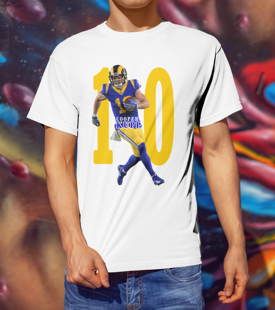 Cooper Kupp NFL Number 10 Action Rams Football T-Shirt