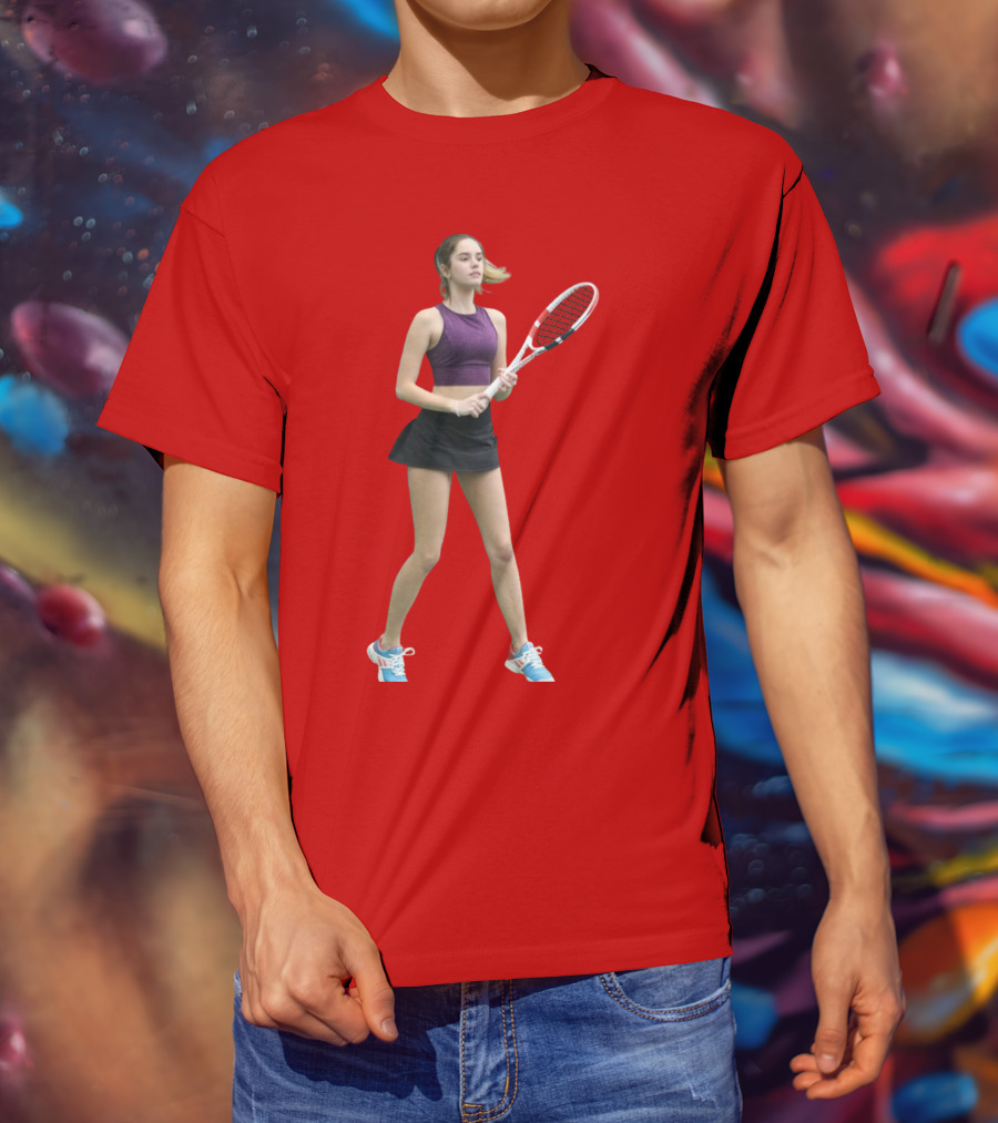 Mackenzie Raine Tennis Player With Racket T-Shirt