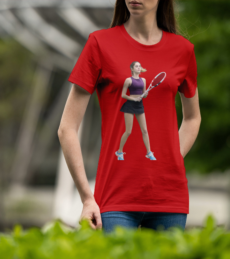 Mackenzie Raine Tennis Player With Racket T-Shirt