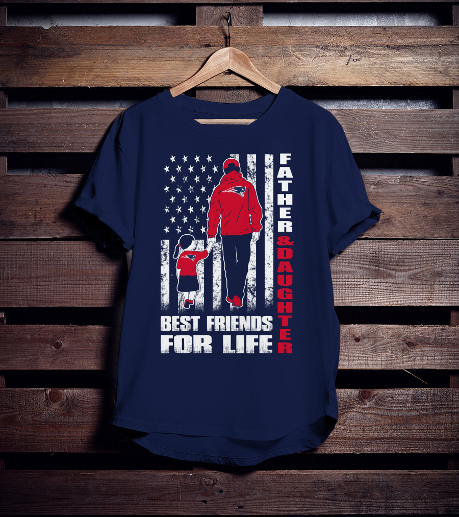Father And Daughter Best Friends For Life Patriots Flag T-Shirt