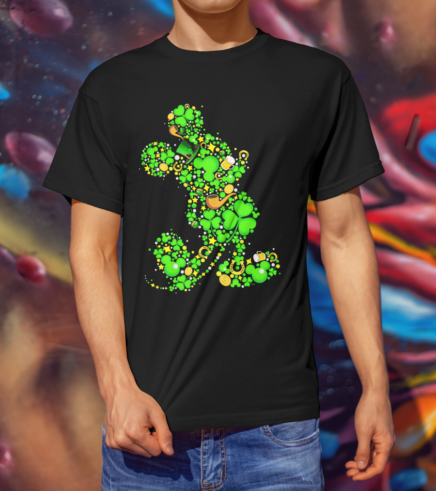 Clover MK Mickey Mouse St. Patrick's Day Lucky Icon Assembly T-Shirt