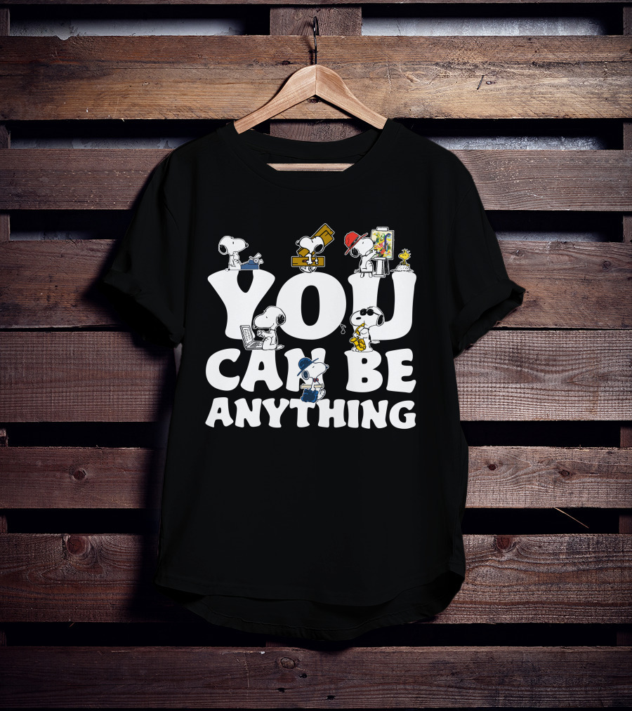 YOU CAN BE ANYTHING Peanuts Snoopy Characters Variety Of Careers T-Shirt