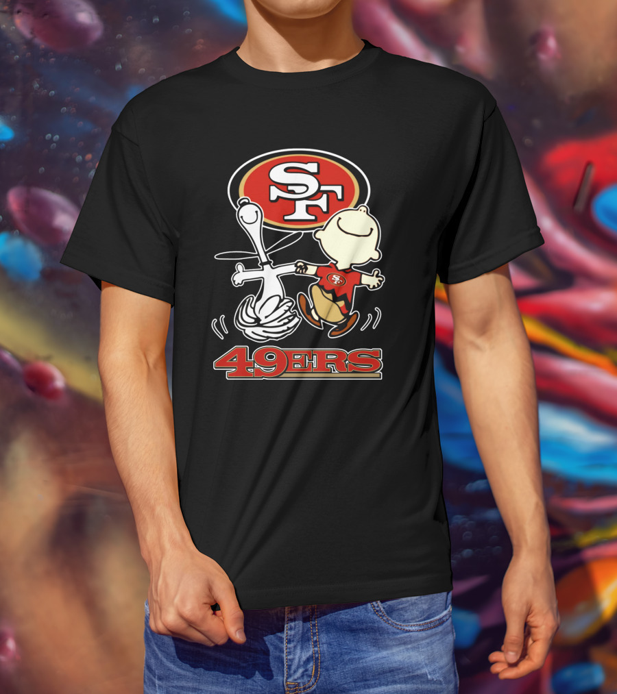 SF 49ers Snoopy And Charlie 49ers T-Shirt