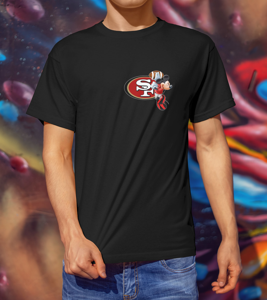 SF 49ers Mickey Mouse Football T-Shirt