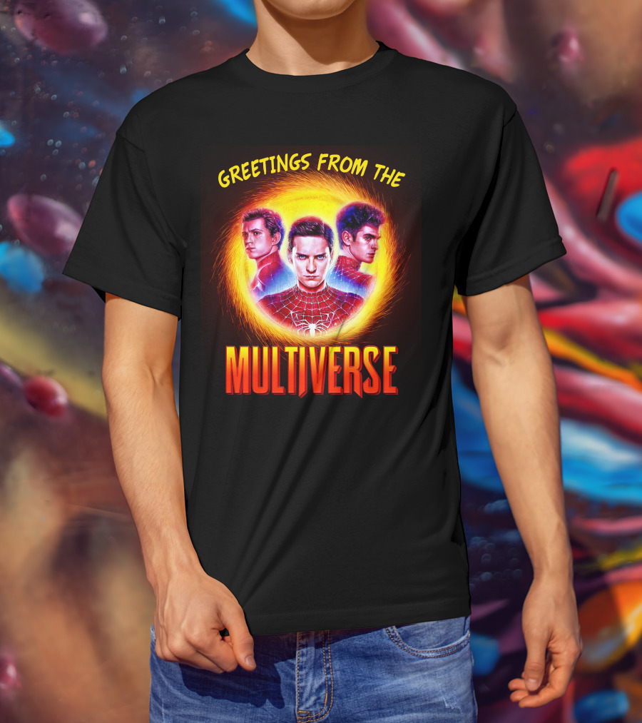 Greetings From The Multiverse Spider-man No Way Home Iconic Trio T-Shirt