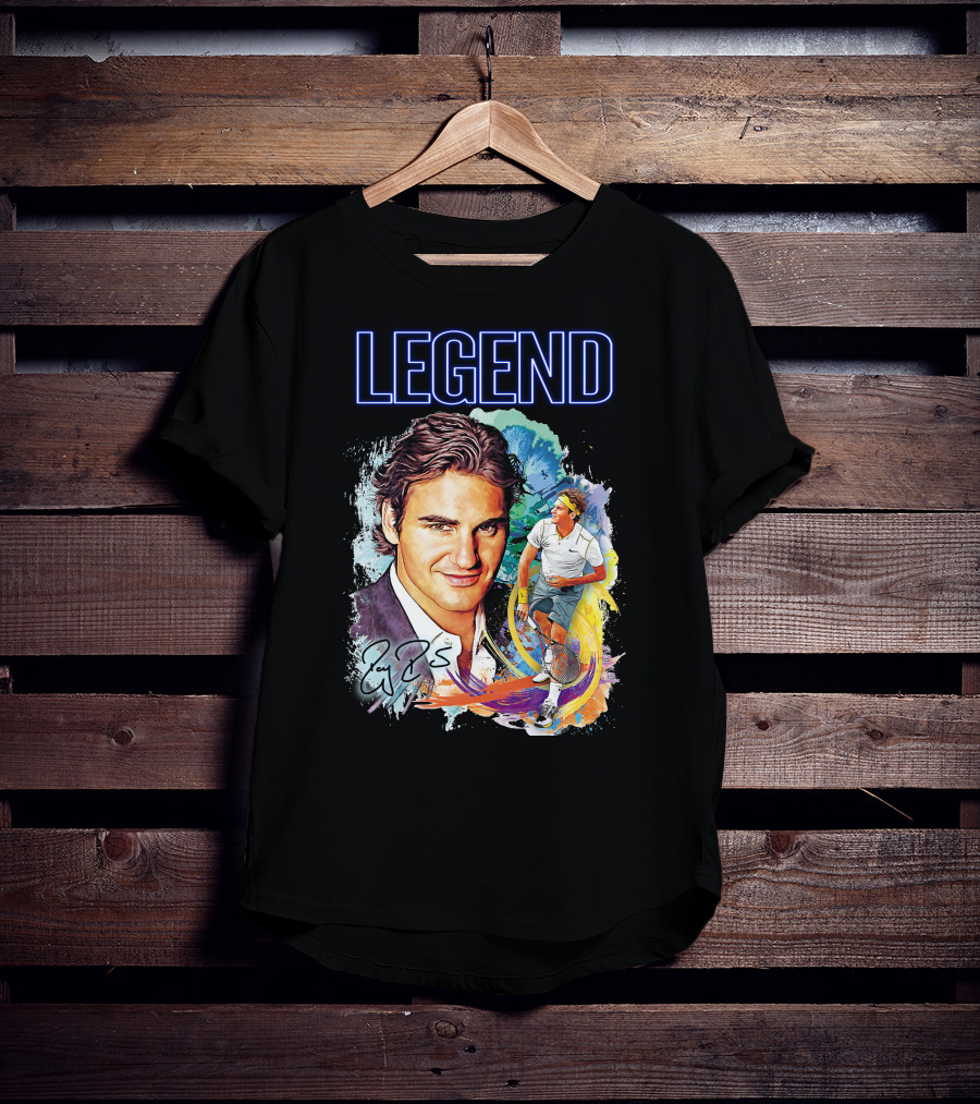 Legend Roger Federer Tennis Icon Signed T-Shirt