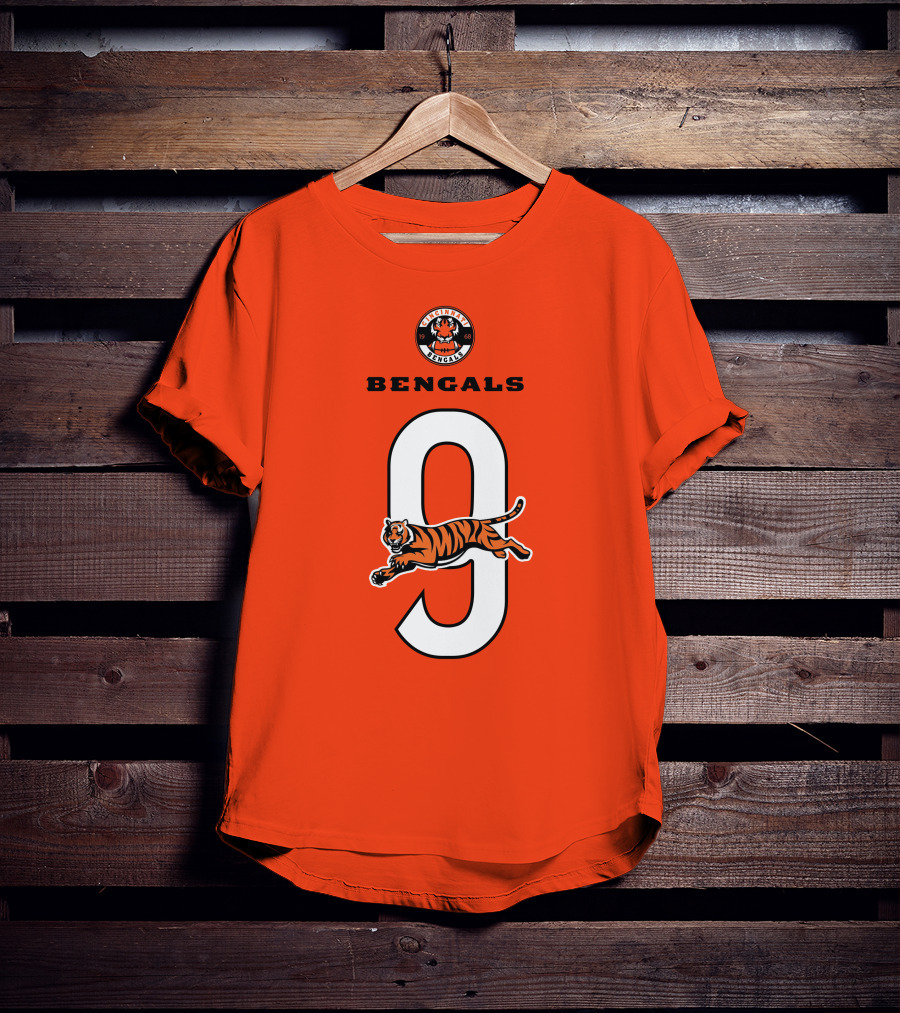 Joe Burrow Cincinnati Bengals Tiger Number 9 T-Shirt
