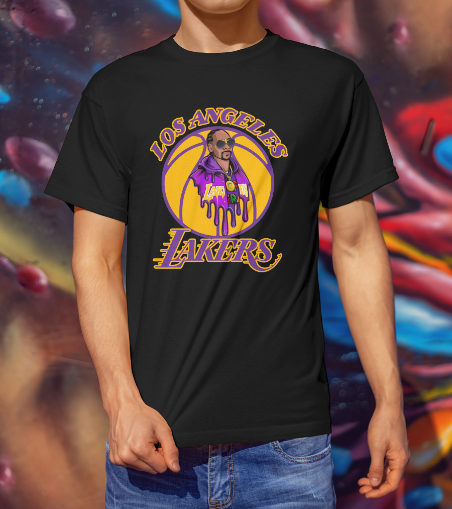 Los Angeles Lakers Snoop Dogg Basketball Drip T-Shirt