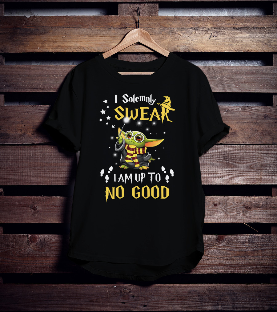 I Solemnly Swear I Am Up To No Good Baby Alien Wizardry Magic Wand Scarf T-Shirt