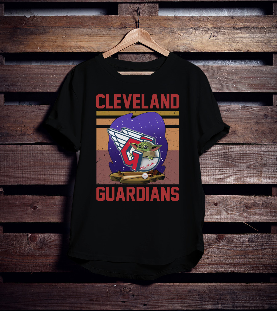 Cleveland Guardians Retro Yoda Baseball T-Shirt