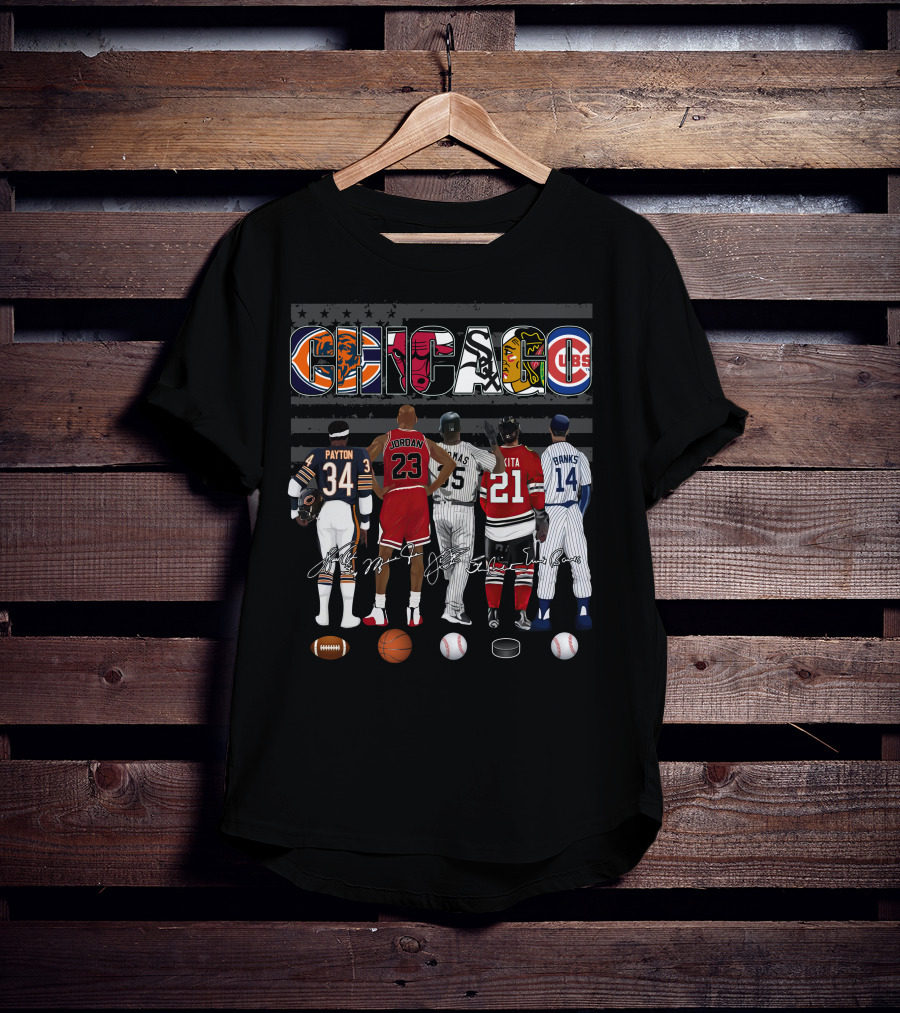Chicago Icons Payton Jordan Thomas Mikita Banks Jerseys Signatures T-Shirt
