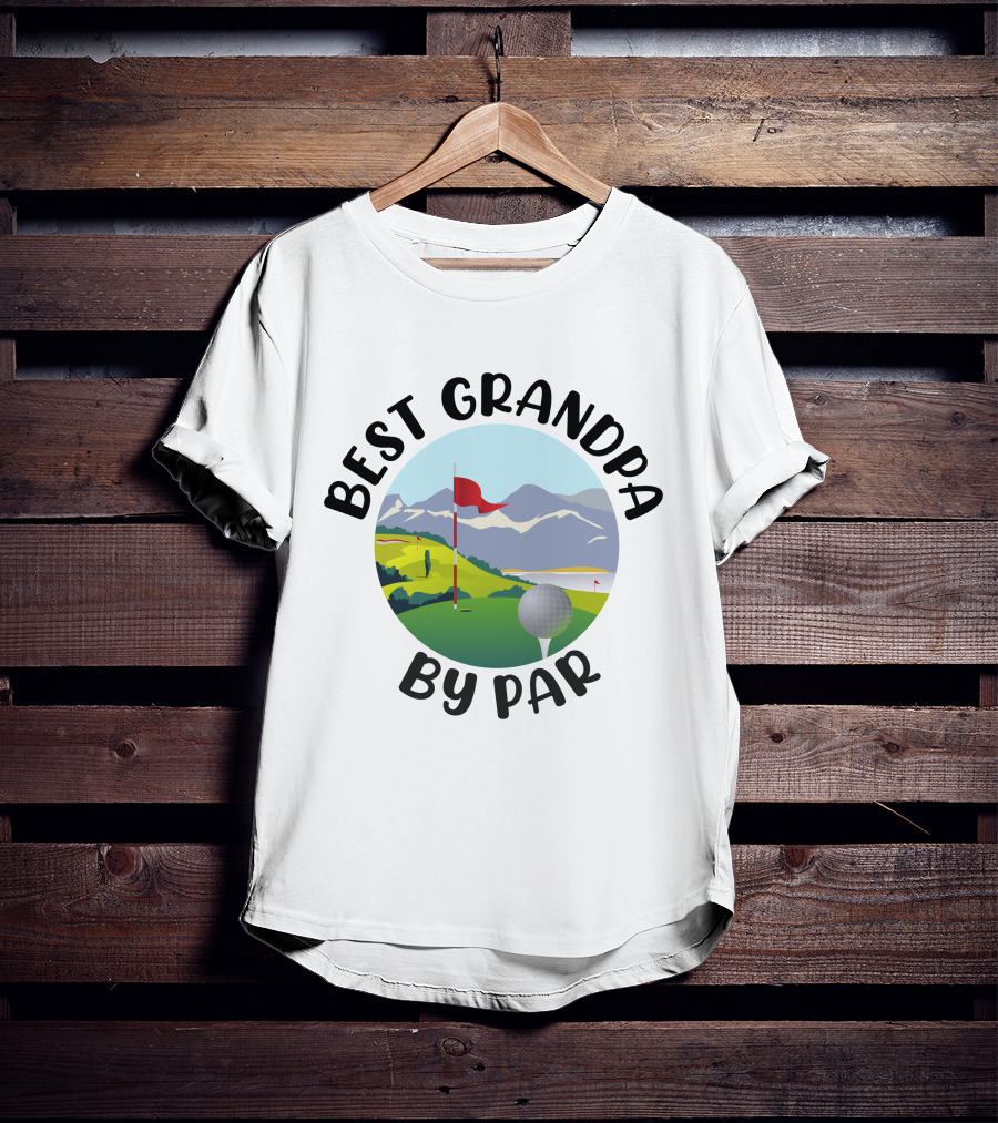 Best Grandpa By Par Funny Golf Grandpa Gift T-Shirt