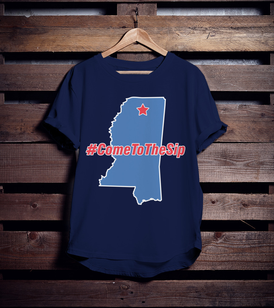 Lane Kiffin Come To The Sip #ComeToTheSip Mississippi Outline With Star T-Shirt