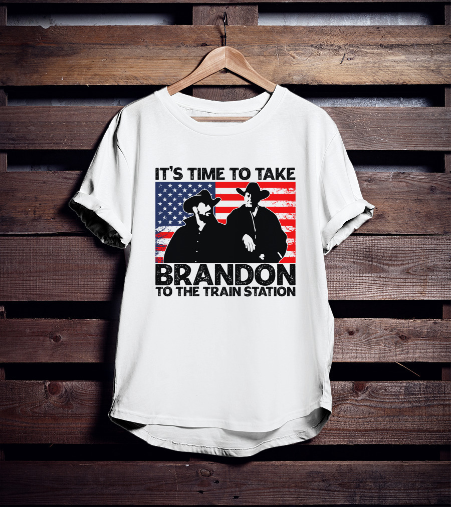 Yellowstone It's Time To Take Brandon To The Train Station American Flag Cowboy T-Shirt