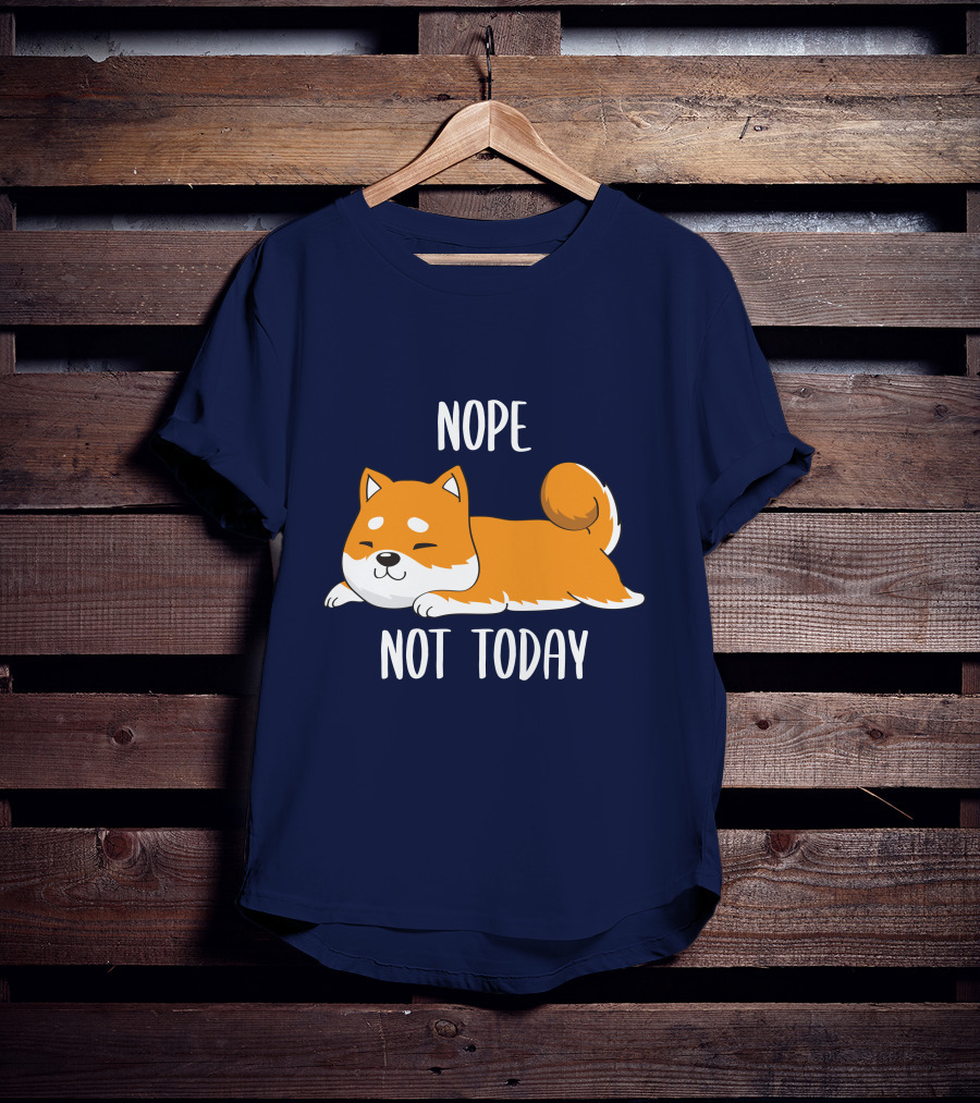 Nope Not Today Shiba Inu Men Casual T-Shirt
