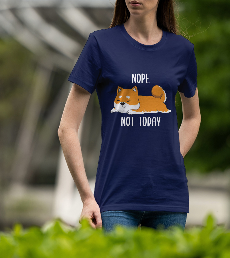 Nope Not Today Shiba Inu Men Casual T-Shirt