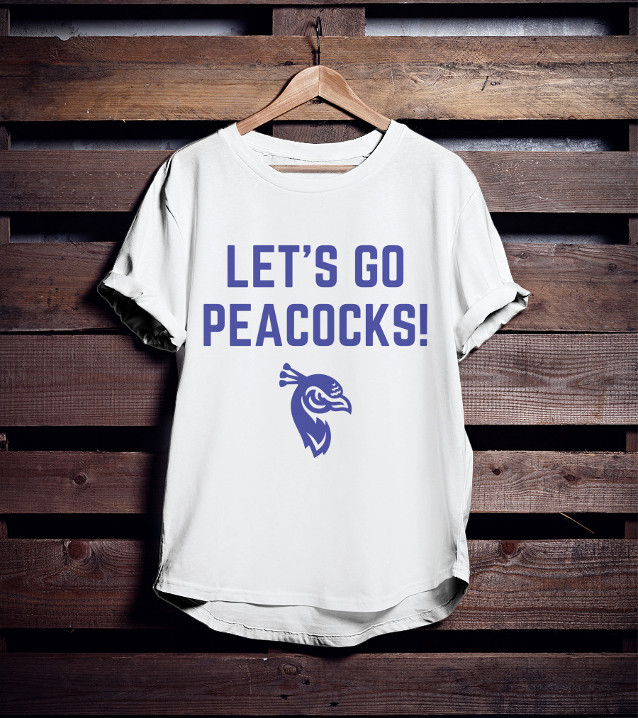 LET'S GO PEACOCKS Blue Peacock Head T-Shirt