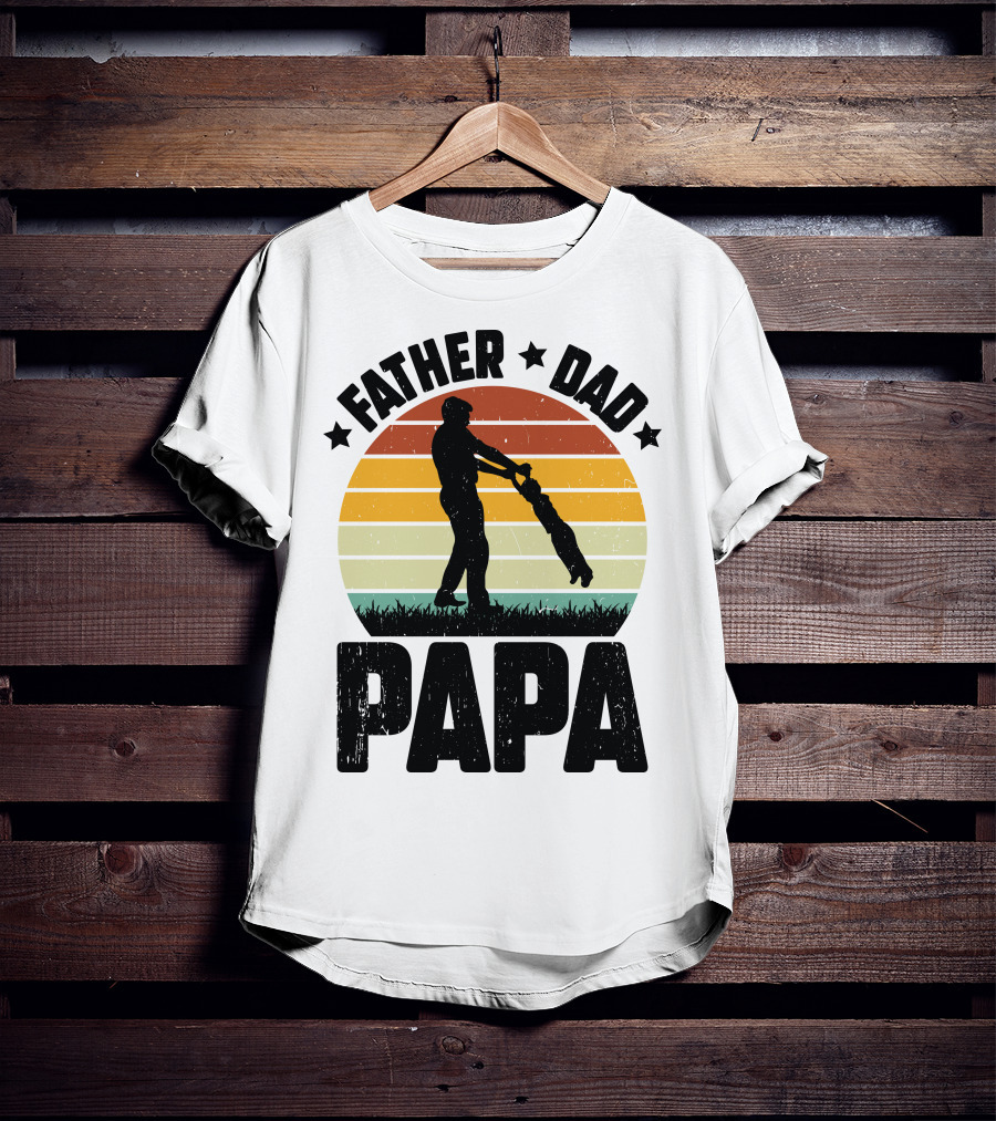 Father Dad Papa Vintage Sunset T-Shirt