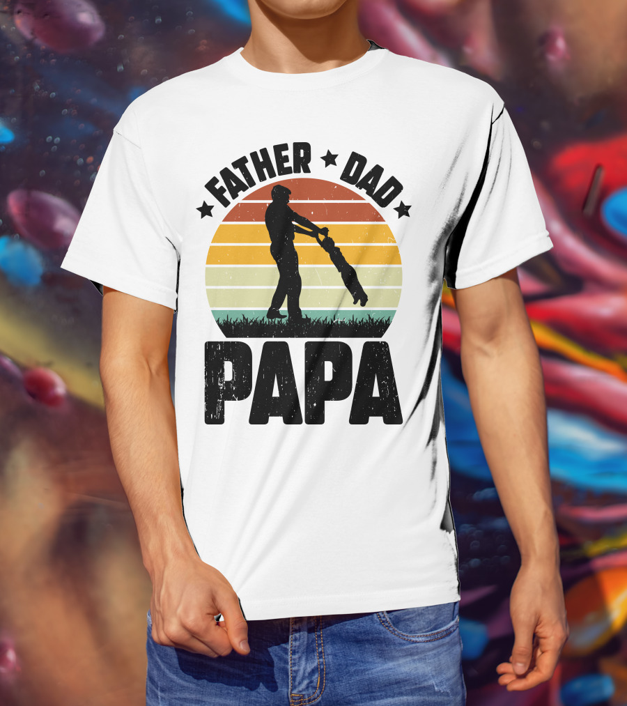 Father Dad Papa Vintage Sunset T-Shirt