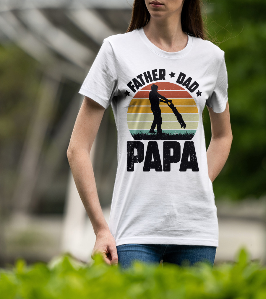 Father Dad Papa Vintage Sunset T-Shirt