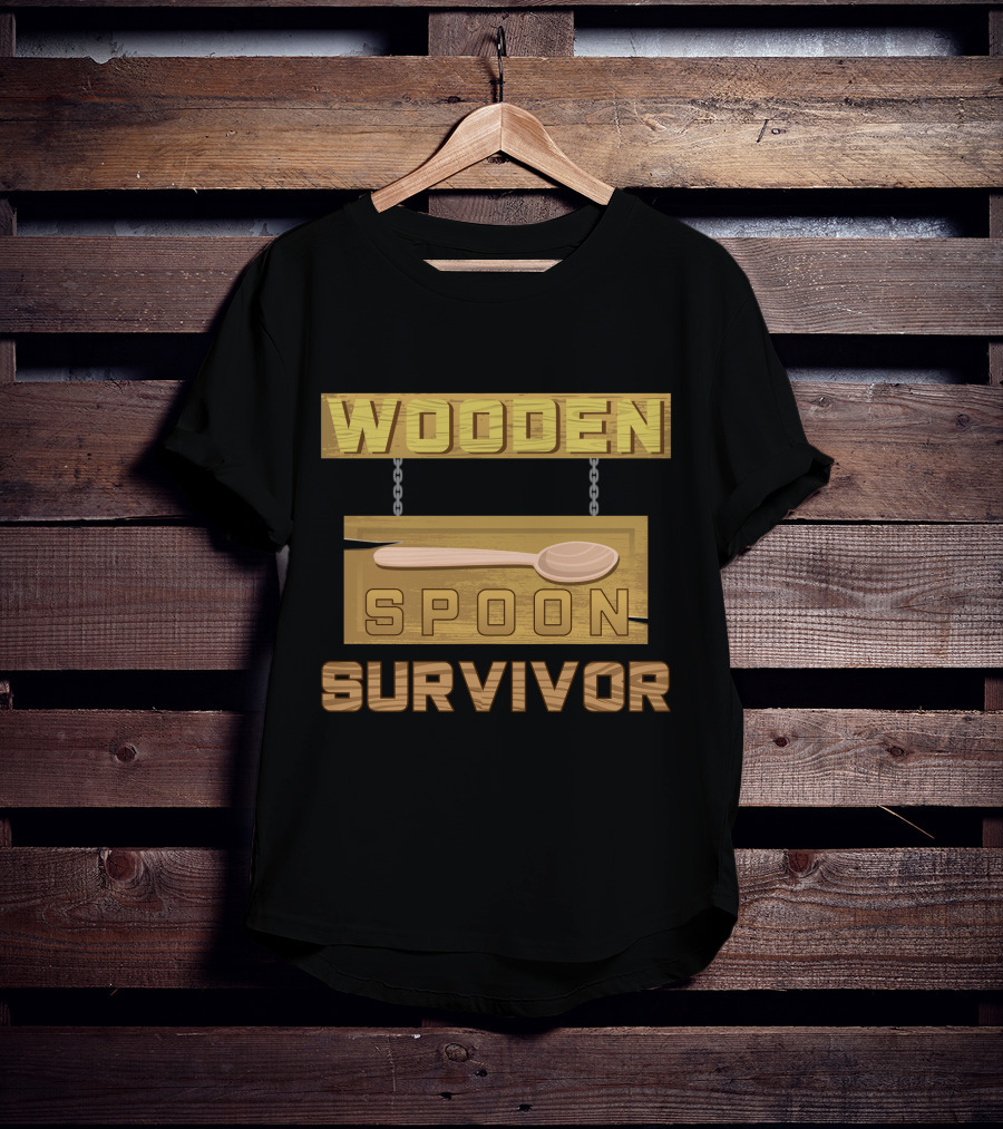 Wooden Spoon Survivor Rustic Hanging Sign Chain T-Shirt