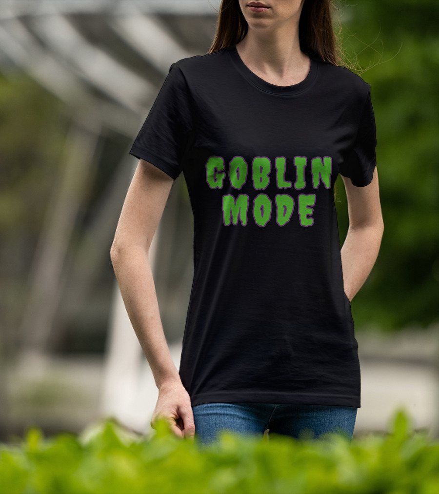 GOBLIN MODE Green Drip Text T-Shirt