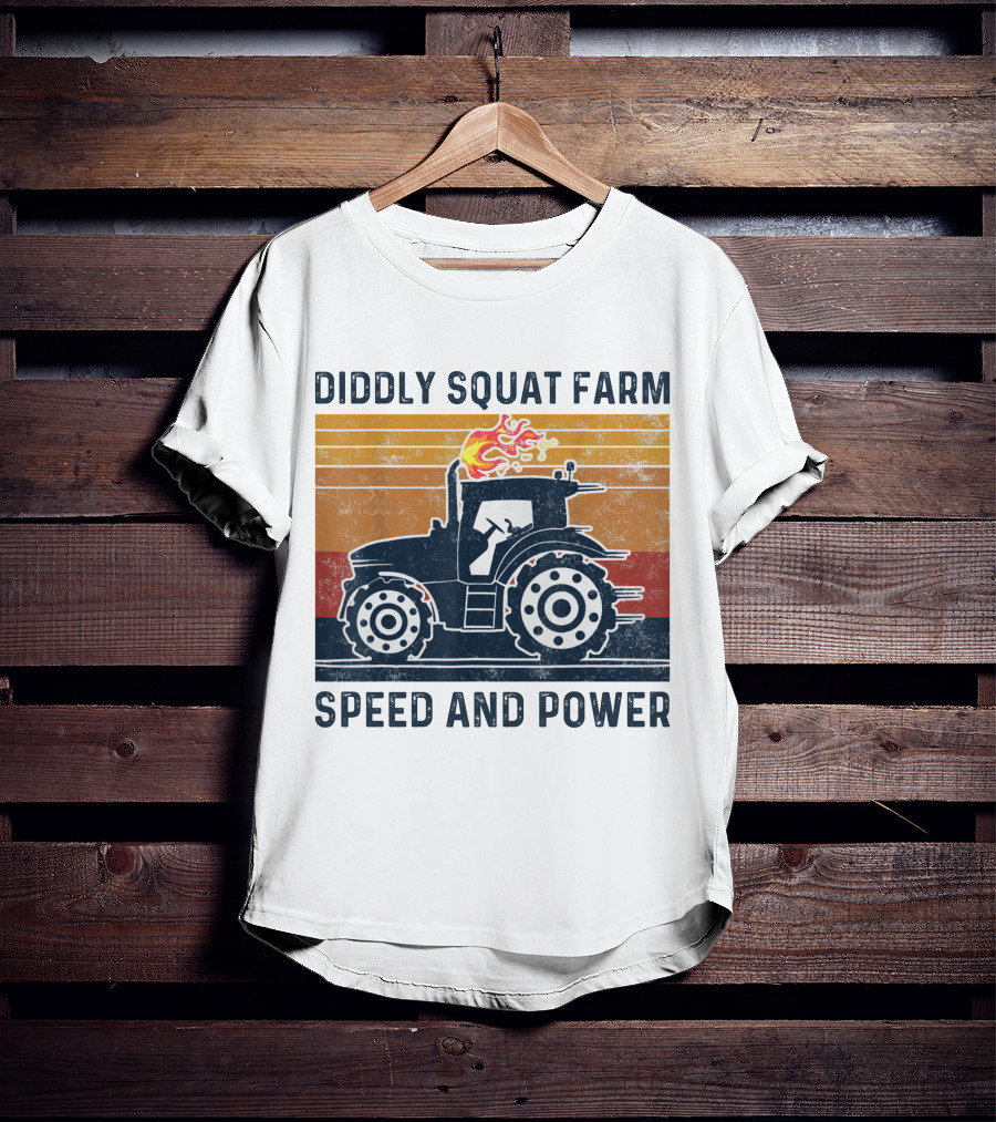 Diddly Squat Farm Tractor Speed And Power With Fire Elements T-Shirt