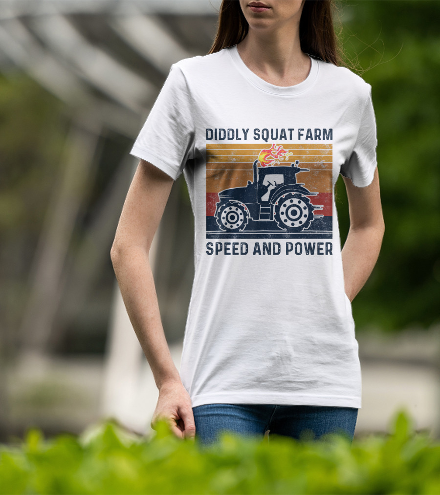 Diddly Squat Farm Tractor Speed And Power With Fire Elements T-Shirt
