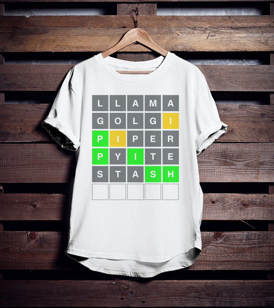 Llama Golgi Piper Pyite Stash Phish Wordle T-Shirt