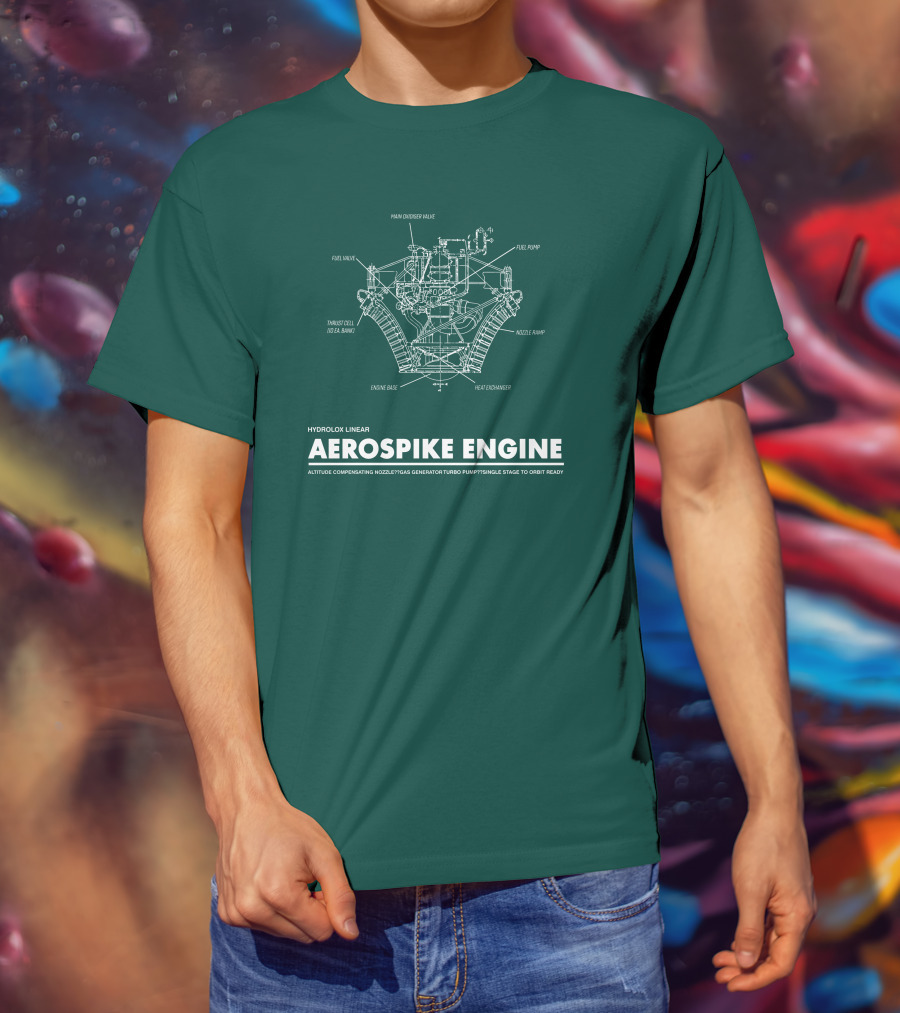 Hydrolox Linear Aerospike Engine Diagram Altitude Compensating Nozzle Turbo Pump T-Shirt