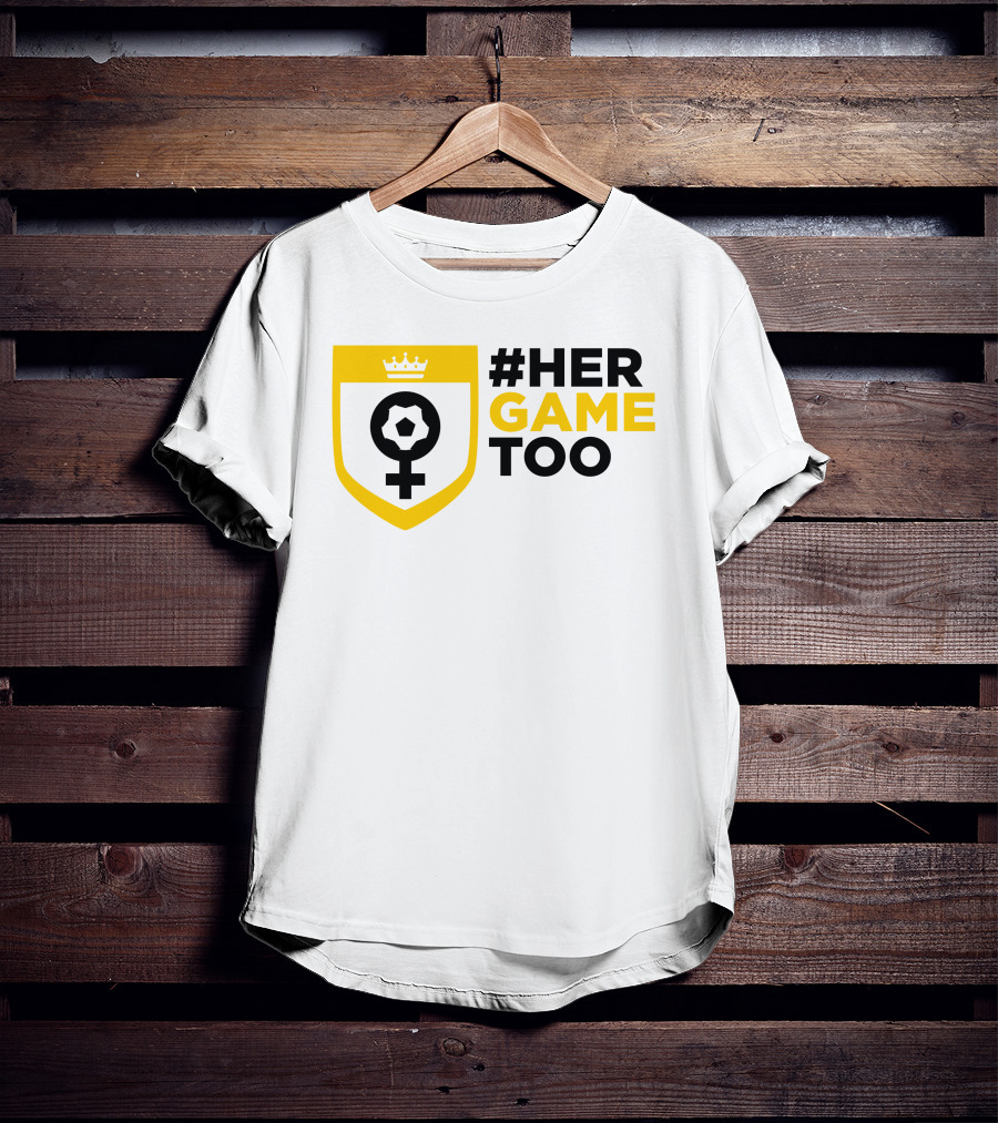 Her Game Too Soccer Symbol Empowerment T-Shirt