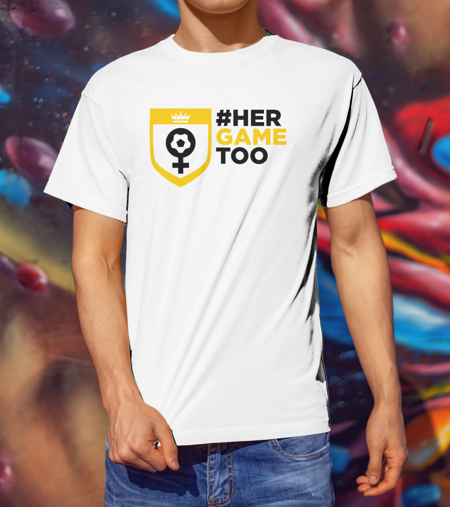 Her Game Too Soccer Symbol Empowerment T-Shirt