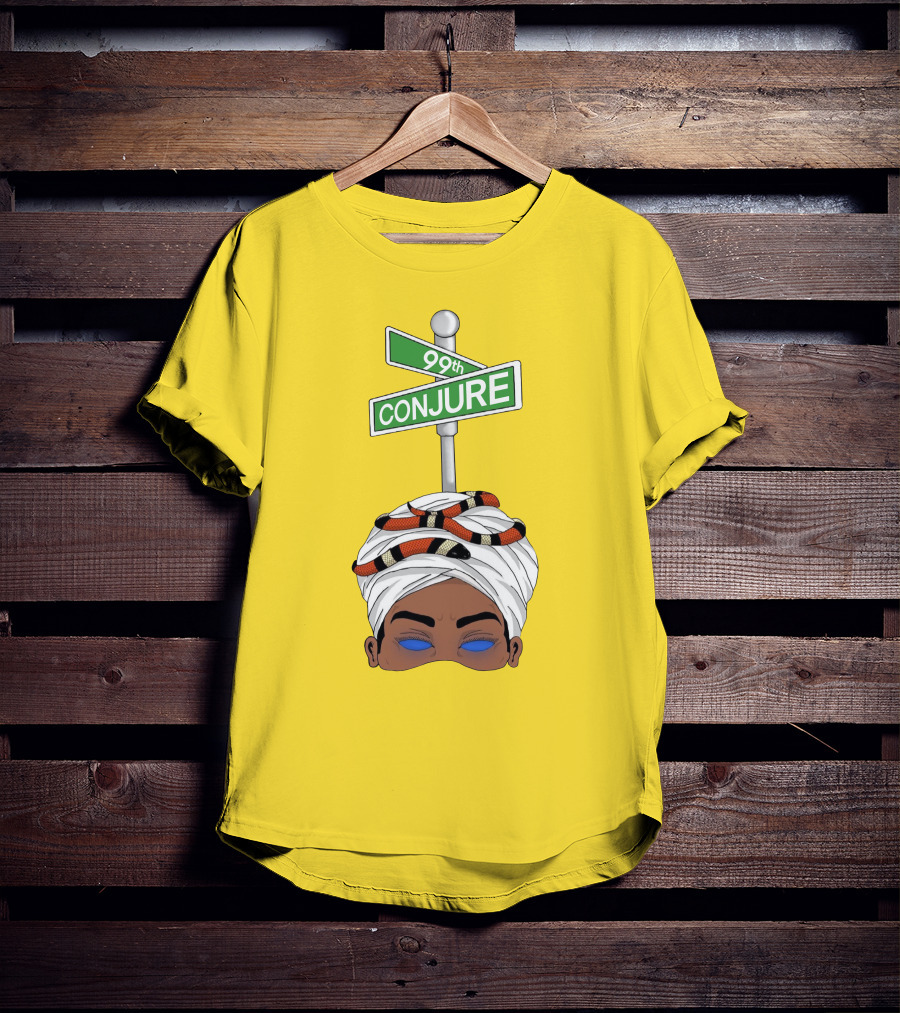 99Th Conjure Street Sign With Snake And Headwrap T-Shirt