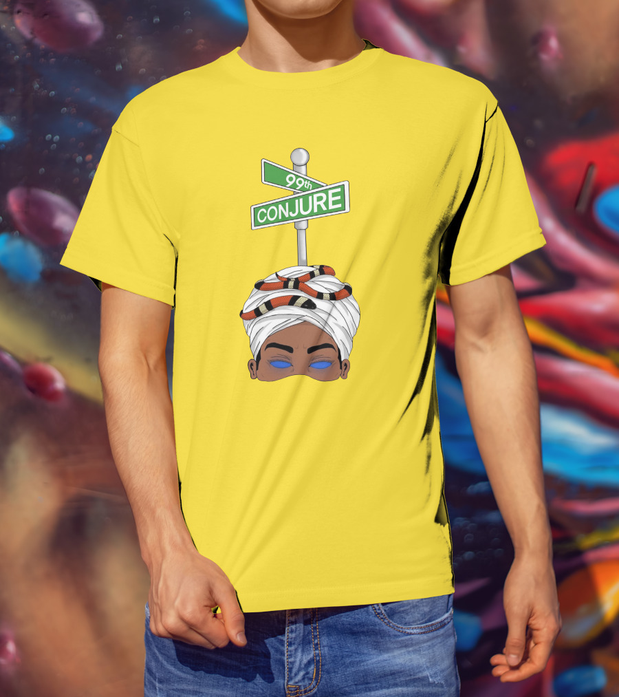99Th Conjure Street Sign With Snake And Headwrap T-Shirt