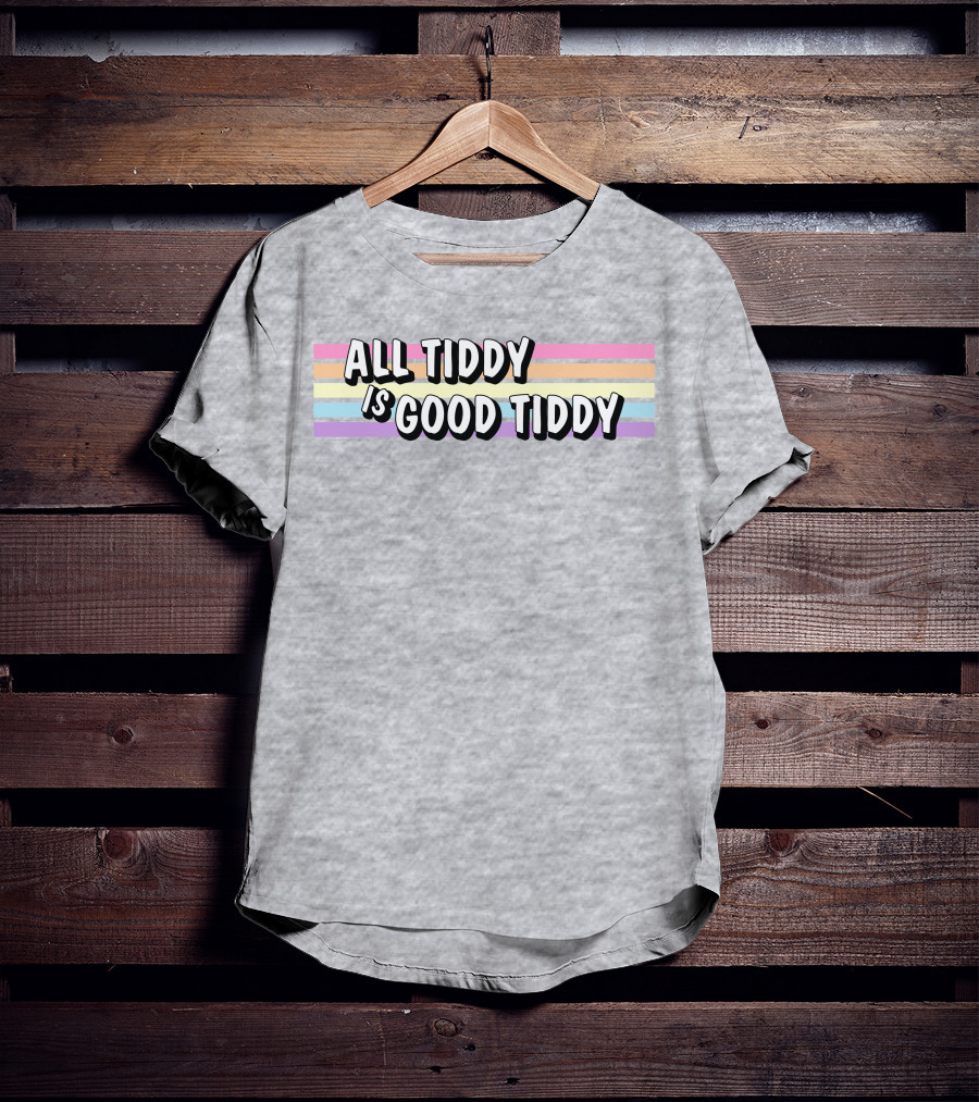 All Tiddy Is Good Tiddy Pastel Pride Stripes T-Shirt
