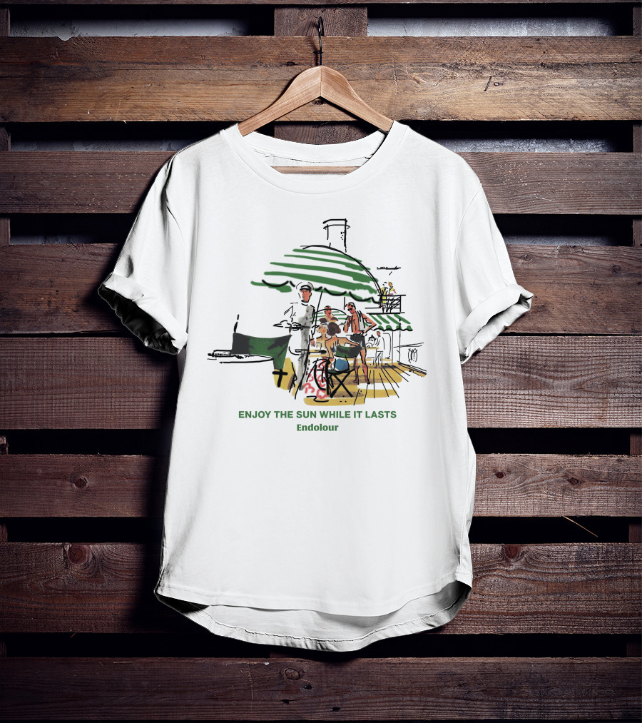 ENJOY THE SUN WHILE IT LASTS Endolour Deck Gathering Scene T-Shirt