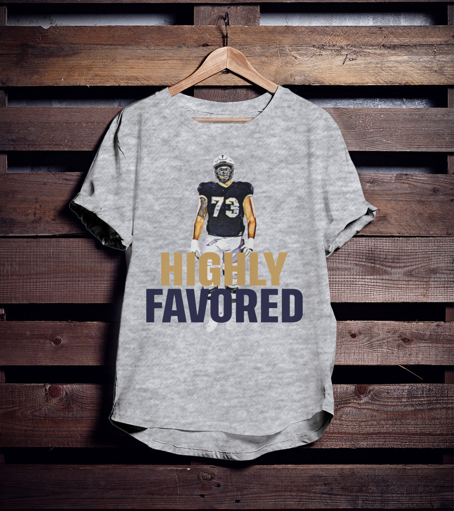 Highly Favored Football Player Number 73 T-Shirt