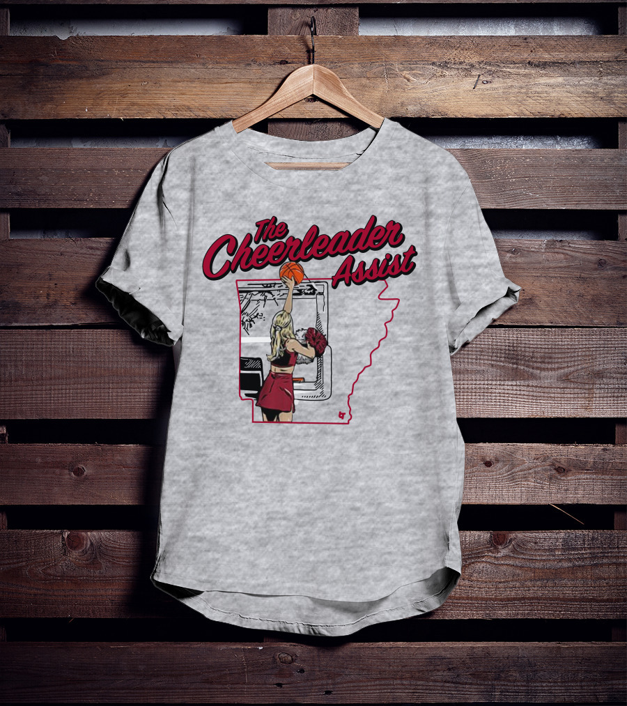 The Cheerleader Assist Arkansas Basketball Rim Scene T-Shirt