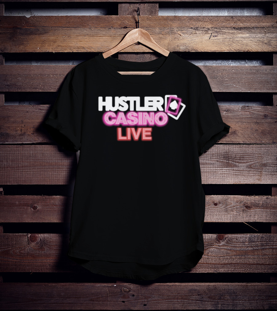 Hustler Casino Live Poker Cards Neon T-Shirt