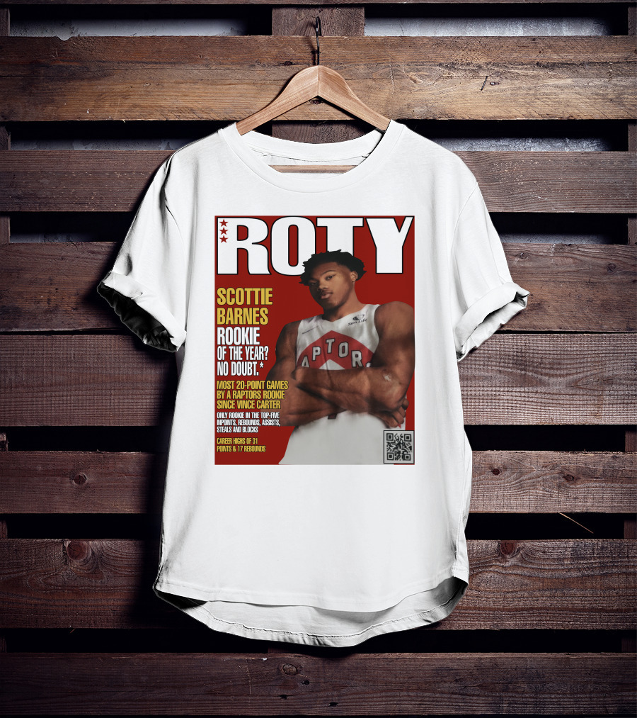 ROTY Scottie Barnes Rookie Of The Year No Doubt Raptors Achievement Highlights T-Shirt