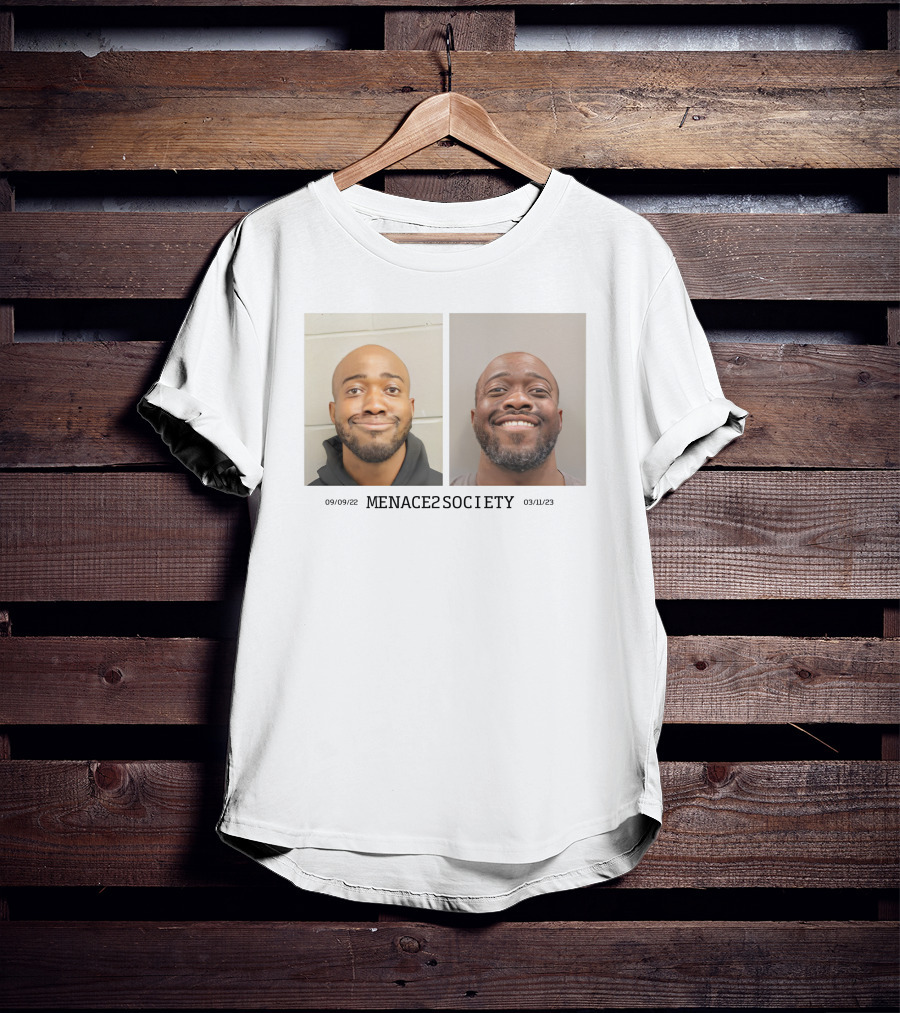 MENACE2SOCIETY Raw Dog It Shot Mugshot Duo T-Shirt