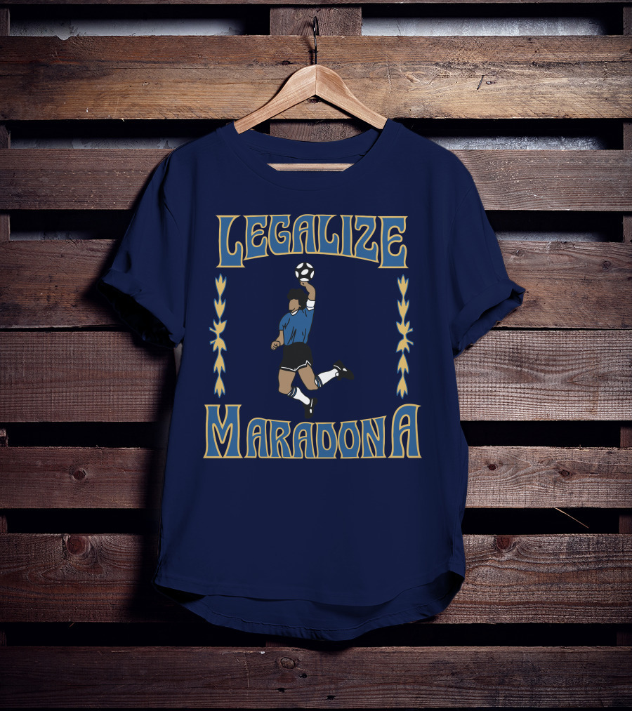 LEGALIZE MARADONA Soccer Legend Iconic T-Shirt