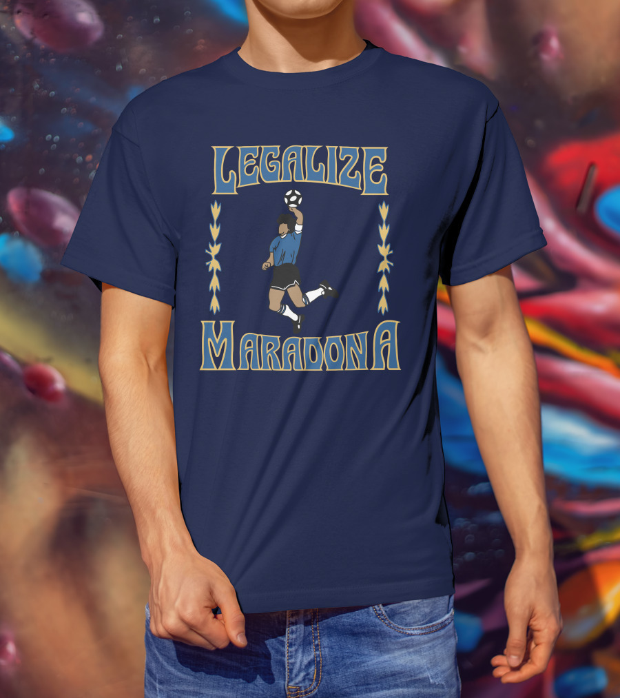 LEGALIZE MARADONA Soccer Legend Iconic T-Shirt