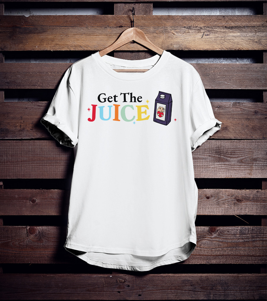 Get The Juice With Cartoon Character Juice Box T-Shirt