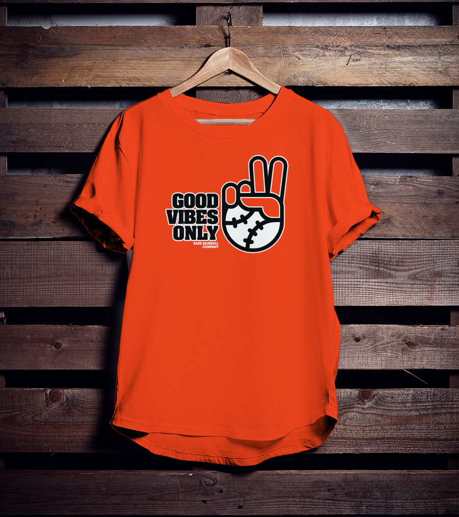Good Vibes Only Peace Baseball Rake Baseball Company T-Shirt