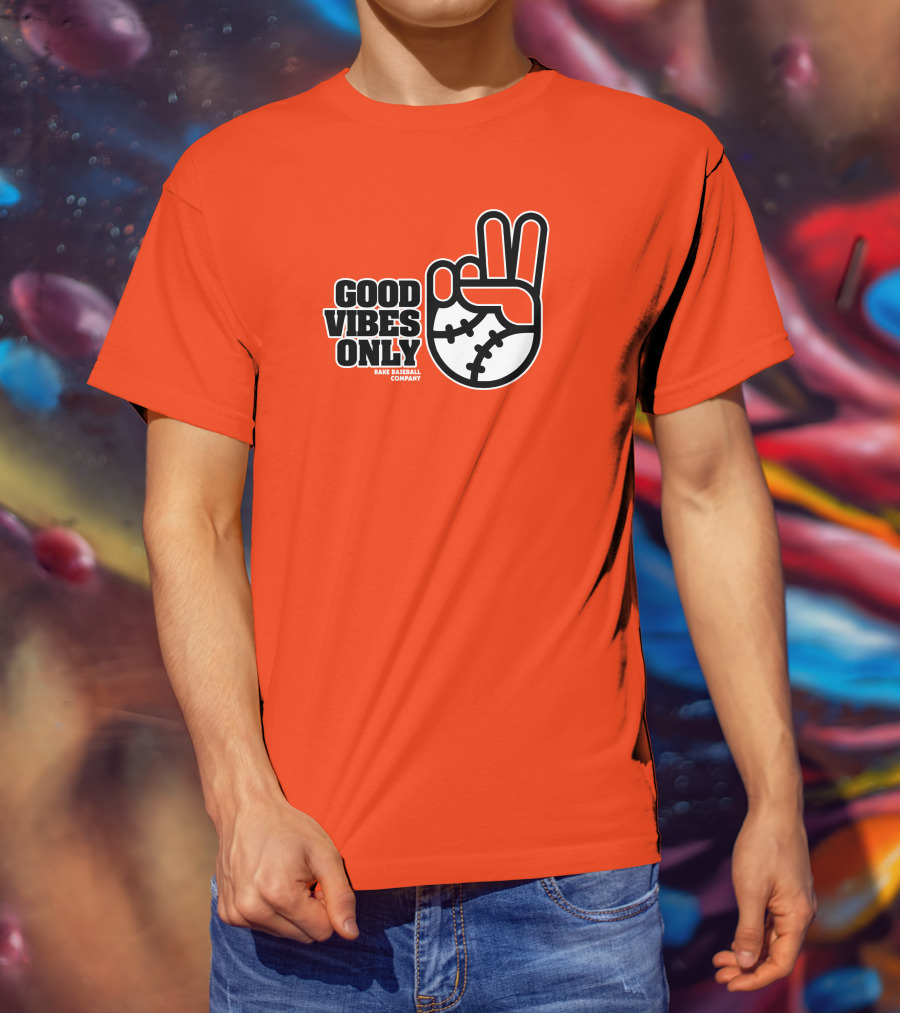 Good Vibes Only Peace Baseball Rake Baseball Company T-Shirt