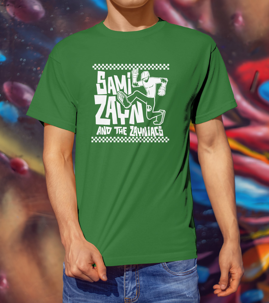 Sami Zayn And The Zayniacs Checkerboard Jumping Person T-Shirt